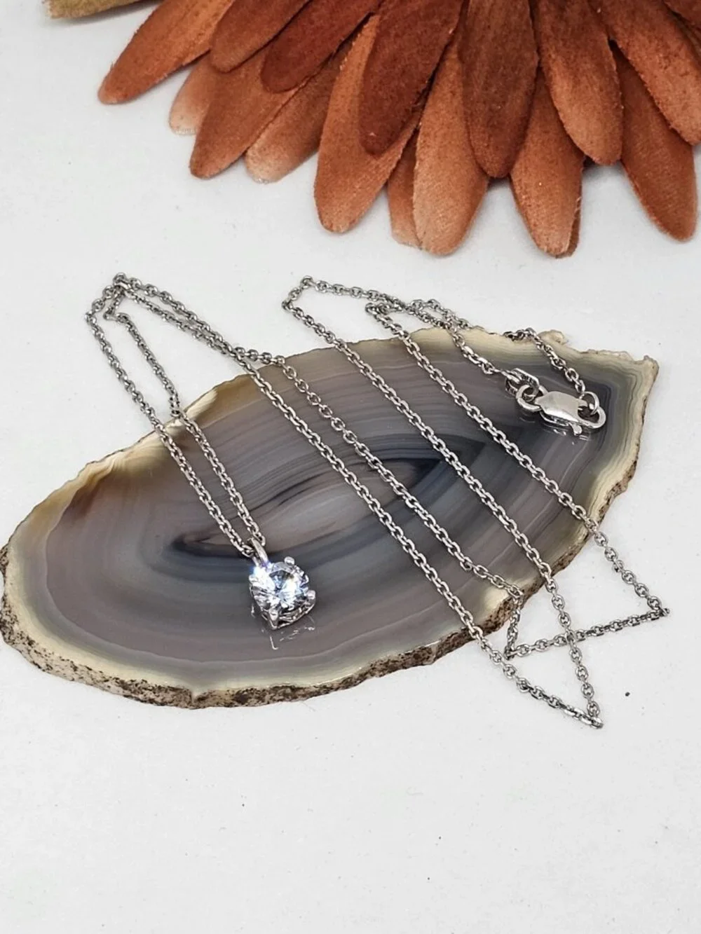 MIDAS 925 Sterling Silver Chain Necklace Blue Spinel Charm Pendant